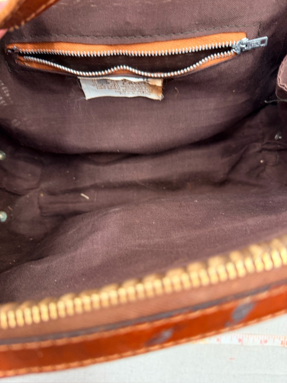 Vintage Woven Rattan Handbag with Brown Leather Trim - Picture 5 of 9